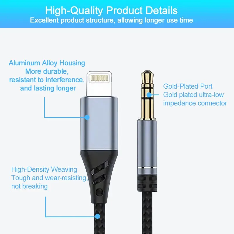 Earphone Jack Adapter IOS Lightning To 3.5mm For iPhone iPad Apple