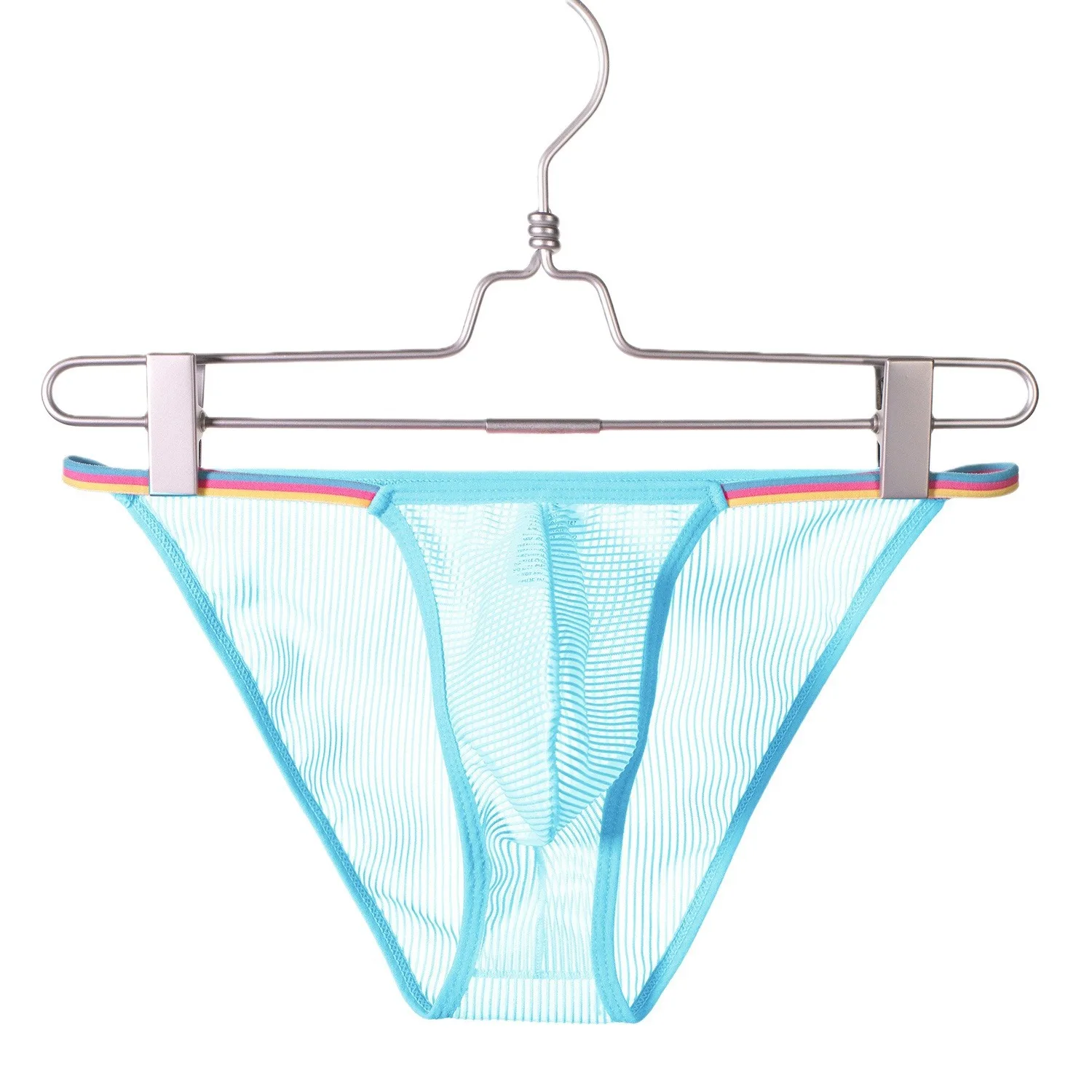 Calzoncillos de cintura baja para hombre, diseño a rayas transparentes, ropa interior suave, cómoda, transpirable, de secado rápido, 5 colores disponibles, S-XL
