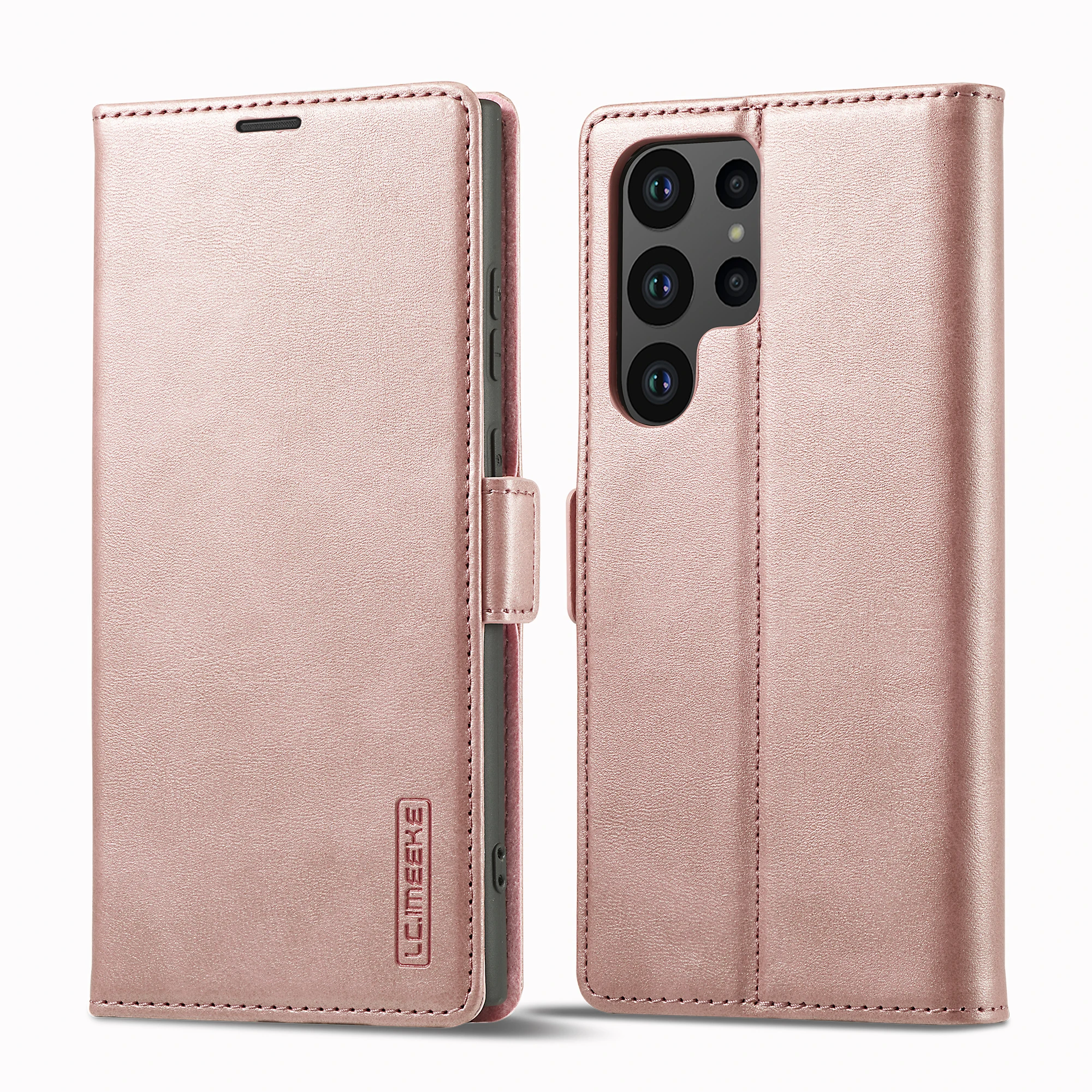 Leather Wallet Case with Magnetic Closure and Card Holder Slot, Shockproof Flip Cover