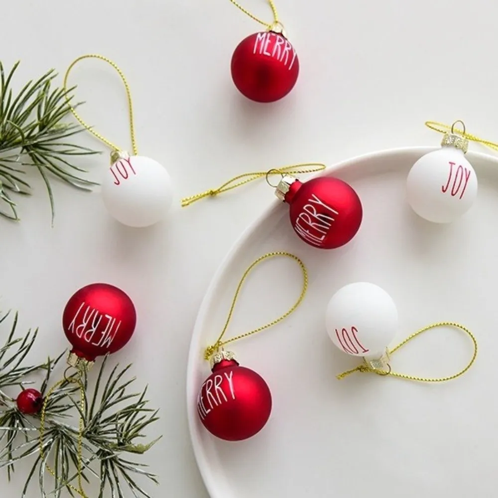 Painted Glass Christmas Ball Ornaments Hanging Glitter Xmas Baubles Handmade Christmas Tree Decoration Xmas Tree Decoration