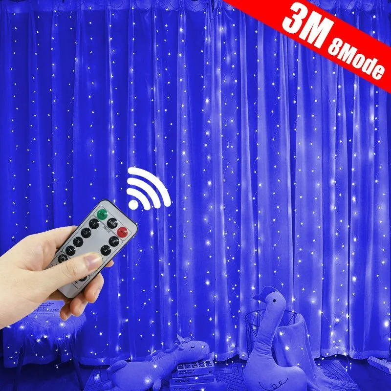 

3/4/6M LED String Lights Christmas Decoration Remote Control USB Wedding Garland Curtain Lamp Holiday For Bedroom Outdoor Fairy