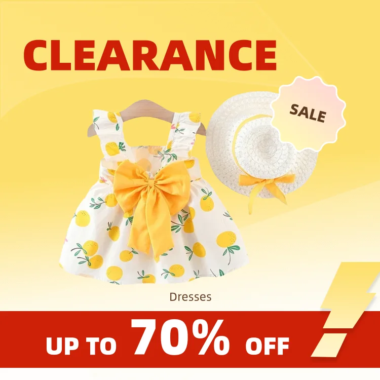 Clearance_Summer New Girls Dress + Hat 2-Piece Fruit Print Small Fresh Bow Halter Small Flying Sleeve Tmall Princess Dress_Cont