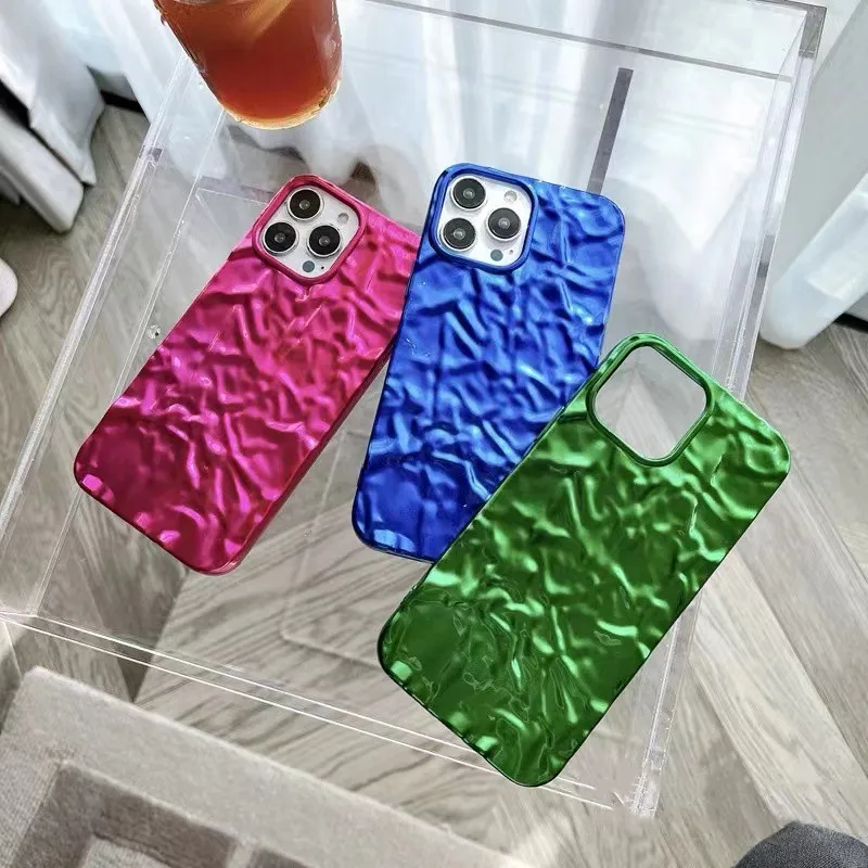 

Luxury Rose Pink Silver Tin Paper Phone Case for iphone 14 13 11 12 Pro Max X XS Max XR 8 7 Plus Shockproof Soft Silicone Cover