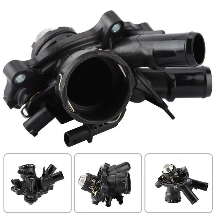 

High quality Engine Coolant Thermostat w/ Housing & Temp Sensor for Mercedes Benz C250 SLK250 1.8 2.0 2.5 2012-2015 2712000315
