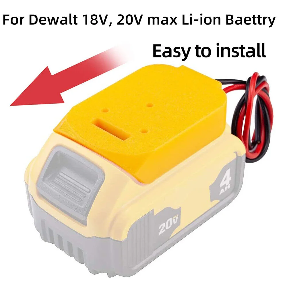 For Dewalt 18/20V Max Battery Adapter Dock Li-Ion Power Connector 14AWG Robotics（battery not included） power wheels battery adapter for dewalt 60v max li ion battery holder dock power connector 12 gauge 54 diy for diy rc toys