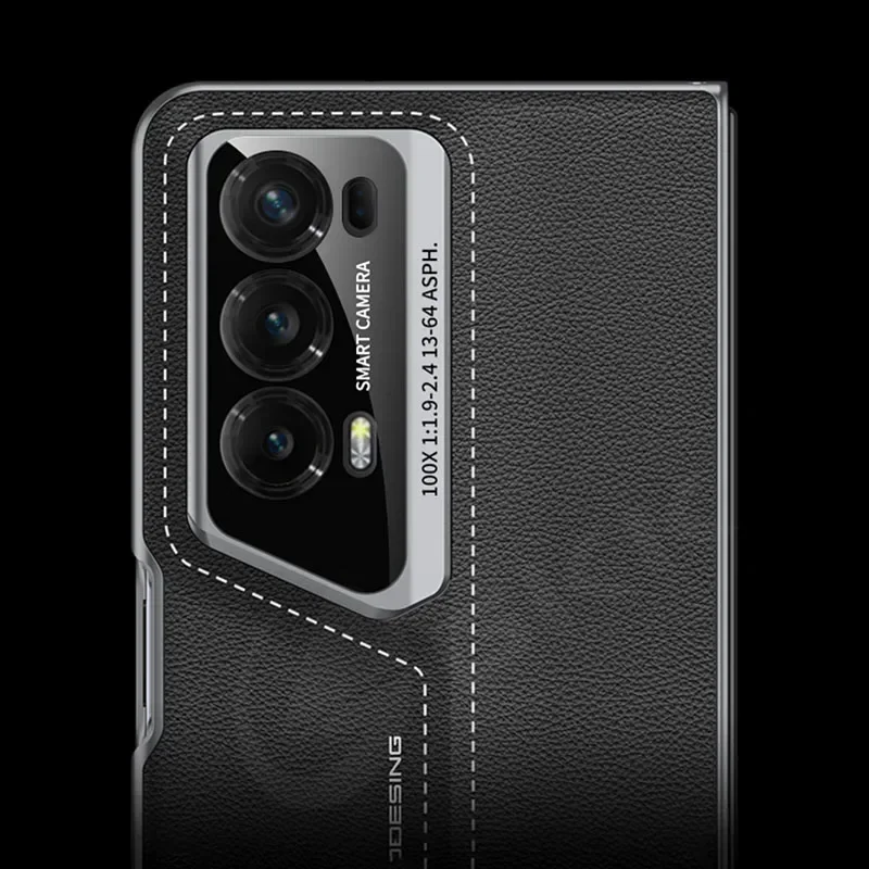 Shockproof Armor PU Leather Case with Outer Glass Protector - Blade Style Hard Cover