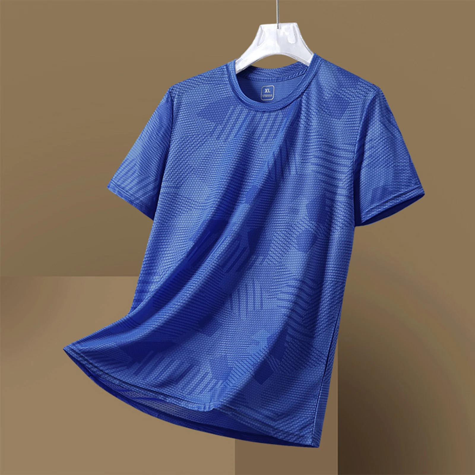 Mens Quick Dry Breathable Camouflage T-shirt Sportwear Round Neck Short Sleeve Sports Top for Workout Basketball Running Cycling