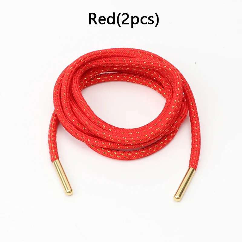 Sport Metallic Goud Schoenveters Witte Ronde Shoestrings Trainer Veters (Color : Svart, Size : 70cm
