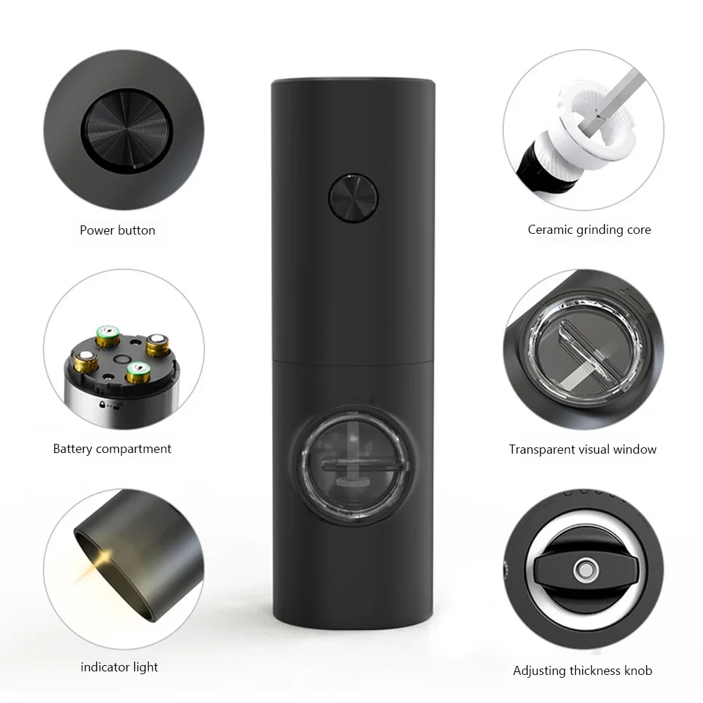 Electric Automatic Mill Pepper And Salt Grinder With Base Set Battery Powered With LED Light Adjustable Coarseness Kitchen Tool salt and pepper grinder electric grinder pepper grinder