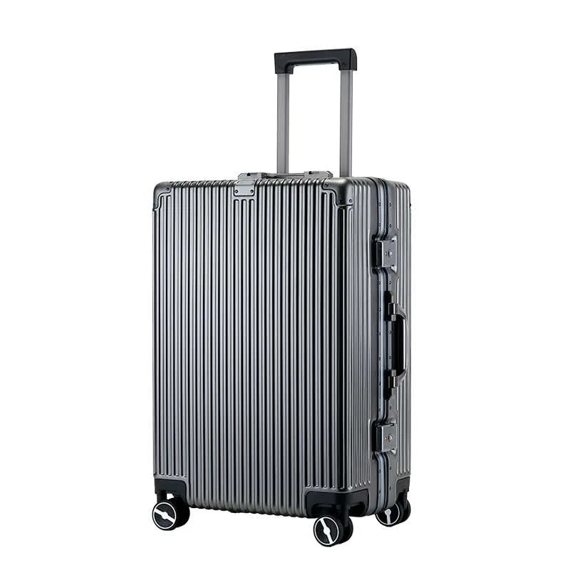 Hot Aluminium Frame Luggage 20-Inch Luggage 24-Inch Password Suitcase Large Capacity Travel Boarding Bag light and large oversized luggage thickened travel suitcase password durable capacity trolley case universal wheel boarding bag