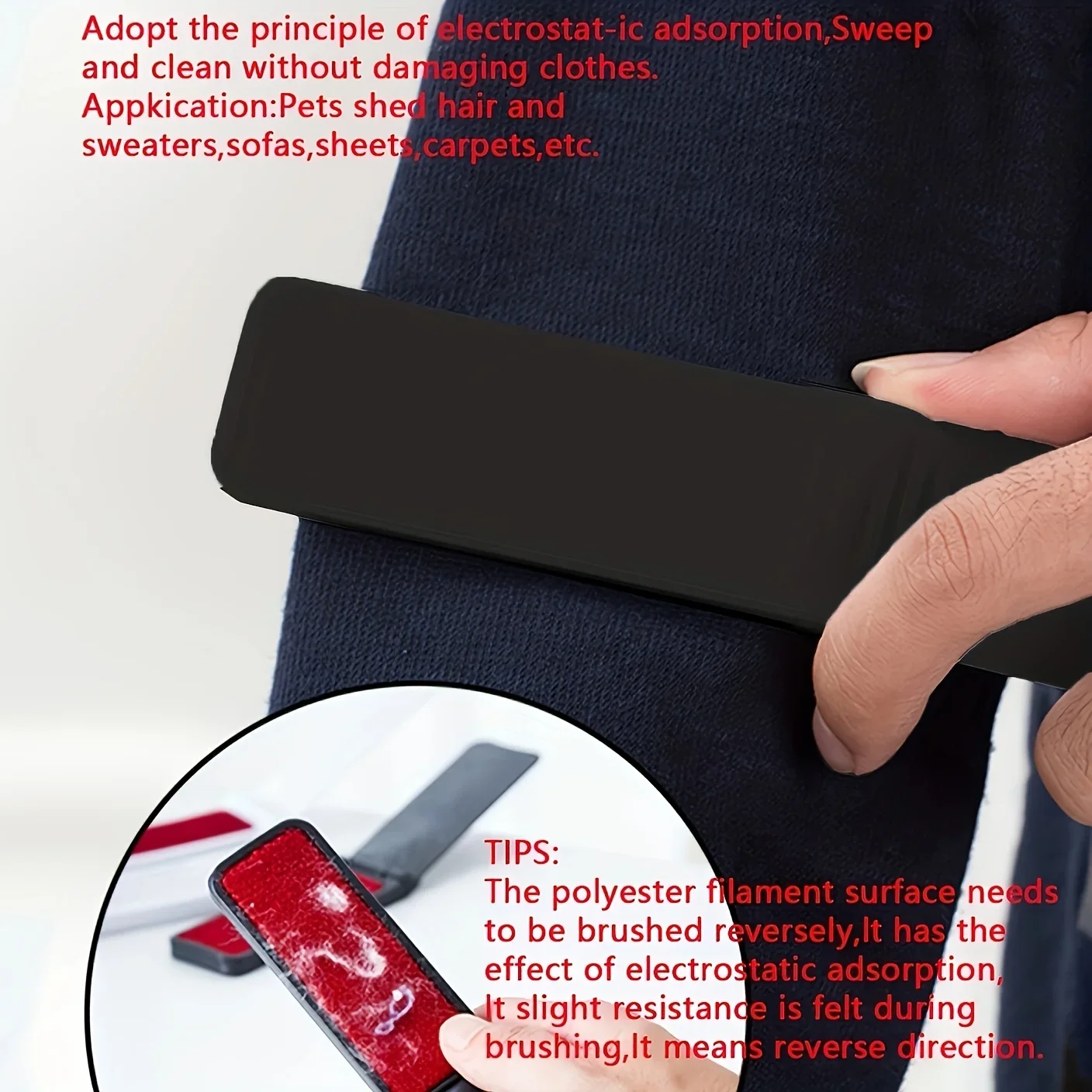 Tragbare Kleiderbürste, faltbare Kleiderreinigungsbürste, rotierende Bürste für Pullover und die Hausreinigung – keine Batterie erforderlich – Detail 5