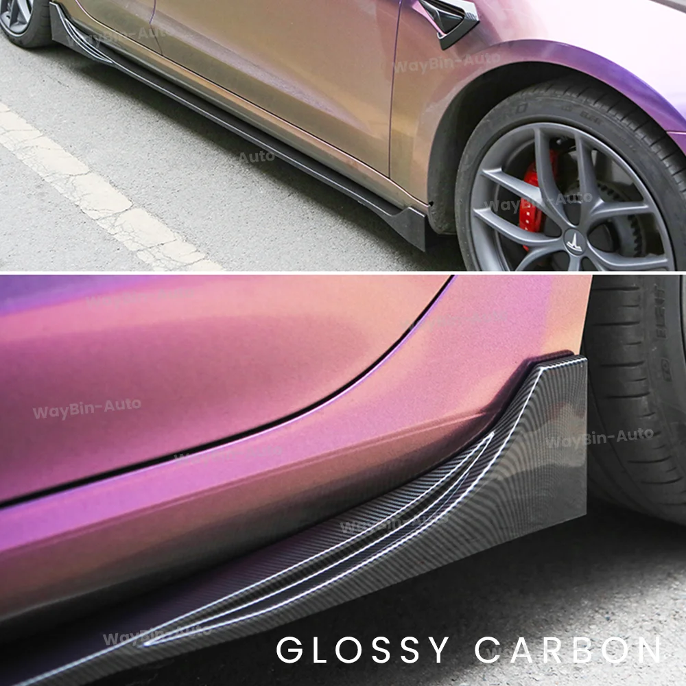 Car Side Splitter For Tesla Model 3 Y-Body Kits Model 3 Highland Side Skirt Glossy Carbon Black Fast Auto Accessories car accessories