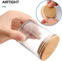 4pcs Clear Glass Candle Jars with Bamboo Lids for Making Candles 6 OZ Empty Candle Tins Bulk Candle Containers 1