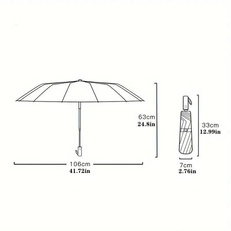Weather-Resistant Automatic Umbrella with 24-Bone Design - Available in a Range of Colors