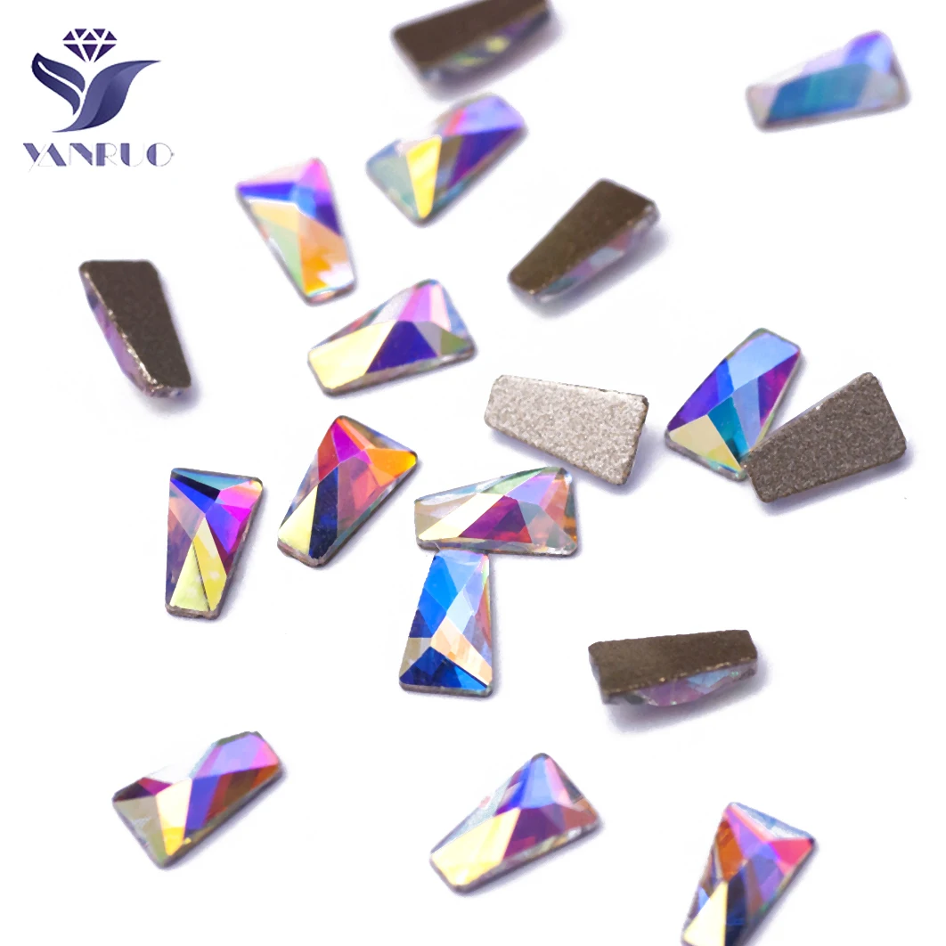 

YANRUO 20pcs AB/Clear Crystal Flatback Wing Shaped Beauty Стразы Diamond Design Making DIY Accessories DIY 3D для дизайна ногтей