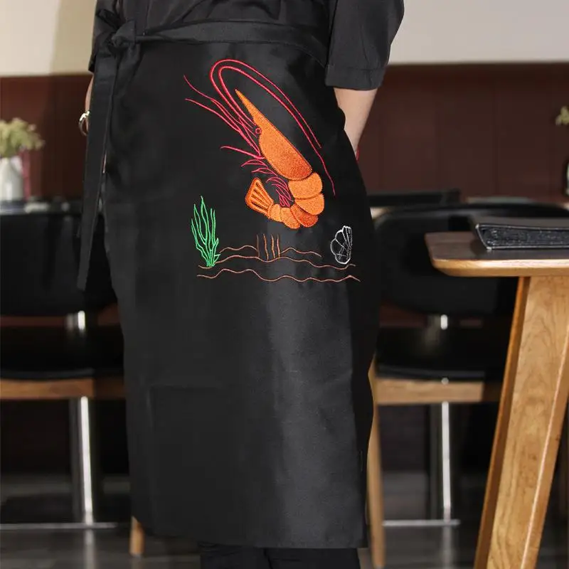 Japanese Apron Cuisine Half Body Waist Unisex Kitchen Chef Restaurant Waiter Work Clothes Embroidered Short Bottoms Uniform New Kitchen Apron Cooking Apron Chef Apron Hat Set
