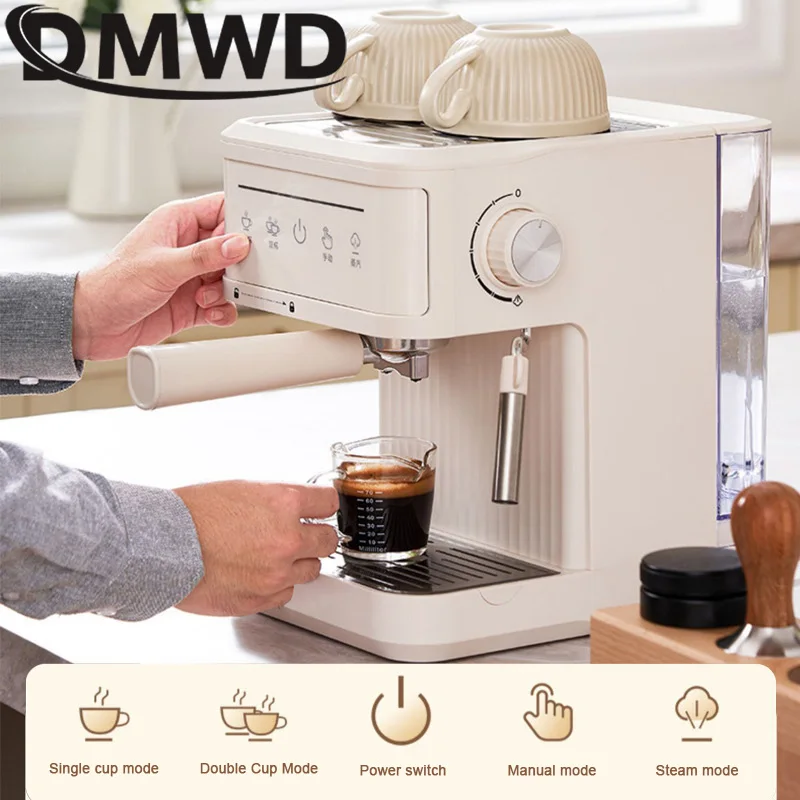 110V/220V Pump Press Coffee Machine 20Bar Pressure Italian Espresso Coffee Maker Semi-Automatic  Milk Foam Steam Coffee Machine 2
