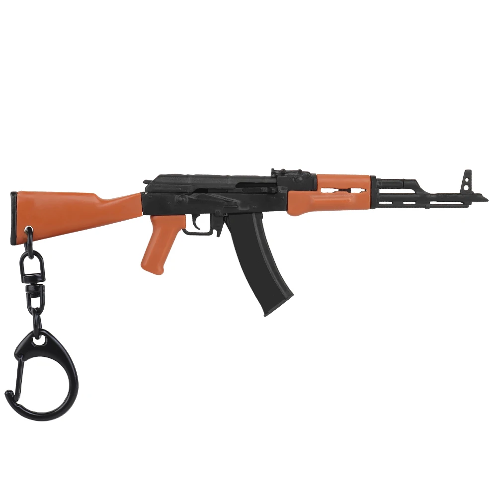 AK47 Mini Rifle Gun Keychain 1:9 Miniature Toy Gun Keyring Shape Pistol Pendant Ornament Gift for Army Fan Collection 4