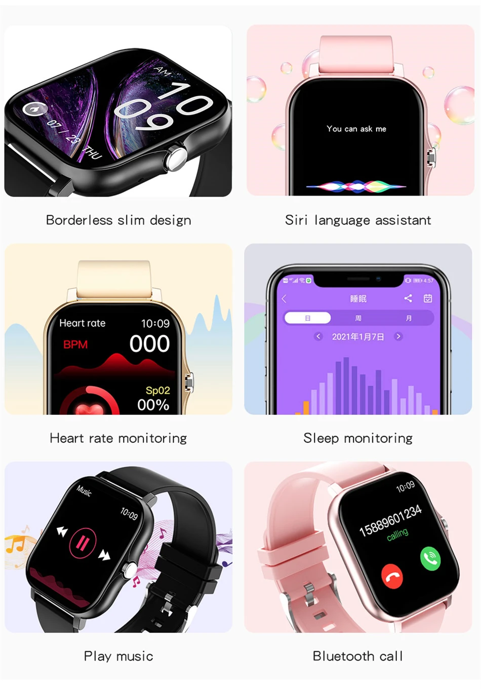 2022 New Smart Watch Men Full Touch Screen Sport Fitness Watch IP67 Waterproof Bluetooth call For Android ios smartwatch Men+Box