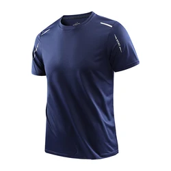 Men's Quick Dry Breathable Outdoor Sports T-Shirt - XXXL(70-80kg) (Navy)