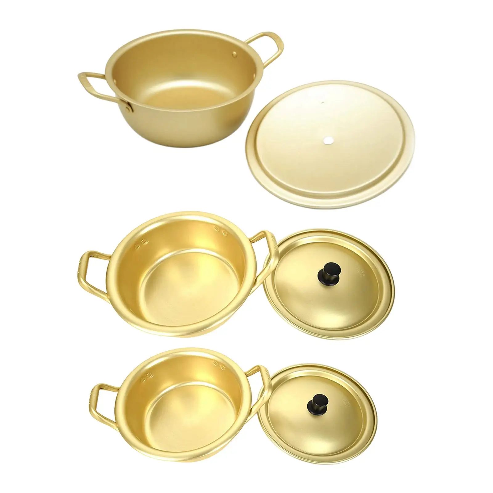 Korean Ramen Pot Noodles Paomian Pan Thickened Yellow Aluminum Pot Aluminum Soup Hot Pot Golden Kitchen Cookware Wok
