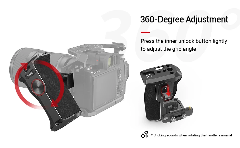 360-Degree Rotating Handgrip NATO Camera Left Side Handle For DLSR for Sony Came