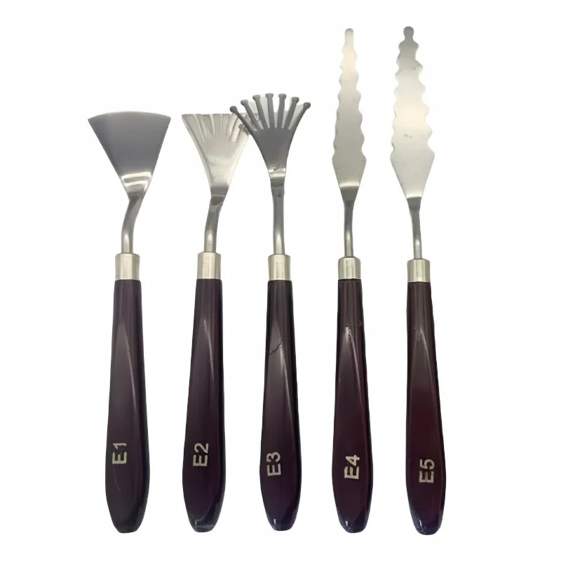 Oil painting scraper pigment palette knife Art acrylic gouache pigment spatula knife 9 sets 5
