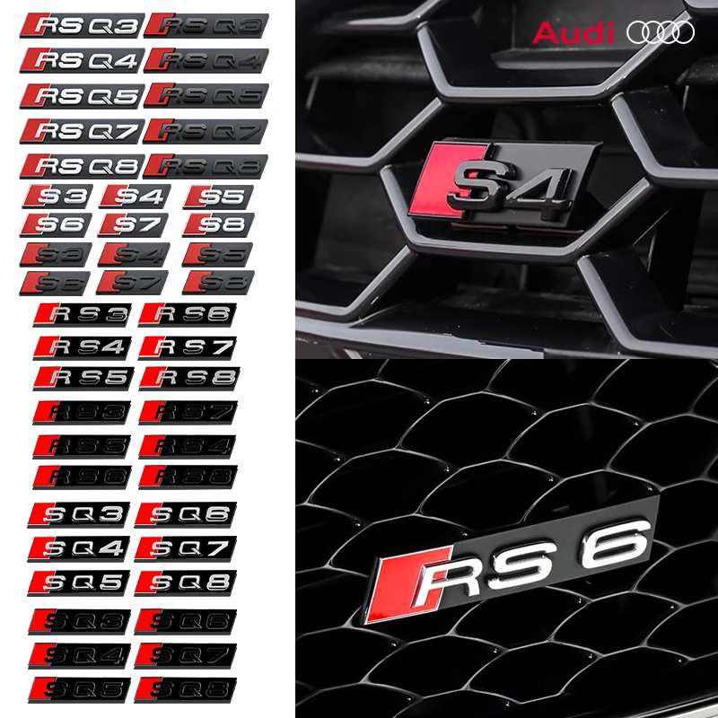 Автомобильный значок с эмблемой передней решетки из АБС-пластика для Audi S3 S4 S5 S6 S7 S8 RS3 RS4 RS5 RS6 RS7 RS8 SQ3 SQ4 SQ5 SQ6 SQ7 SQ8 RSQ3 RSQ5 RSQ7 RSQ8