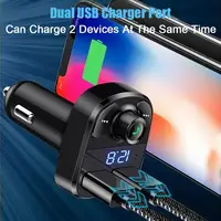 Car Charger Wireless Bluetooth FM Transmitter Hands-Free Calling Radio Receiver Mp3 Music Stereo Adapter Dual USB Port Charger 2