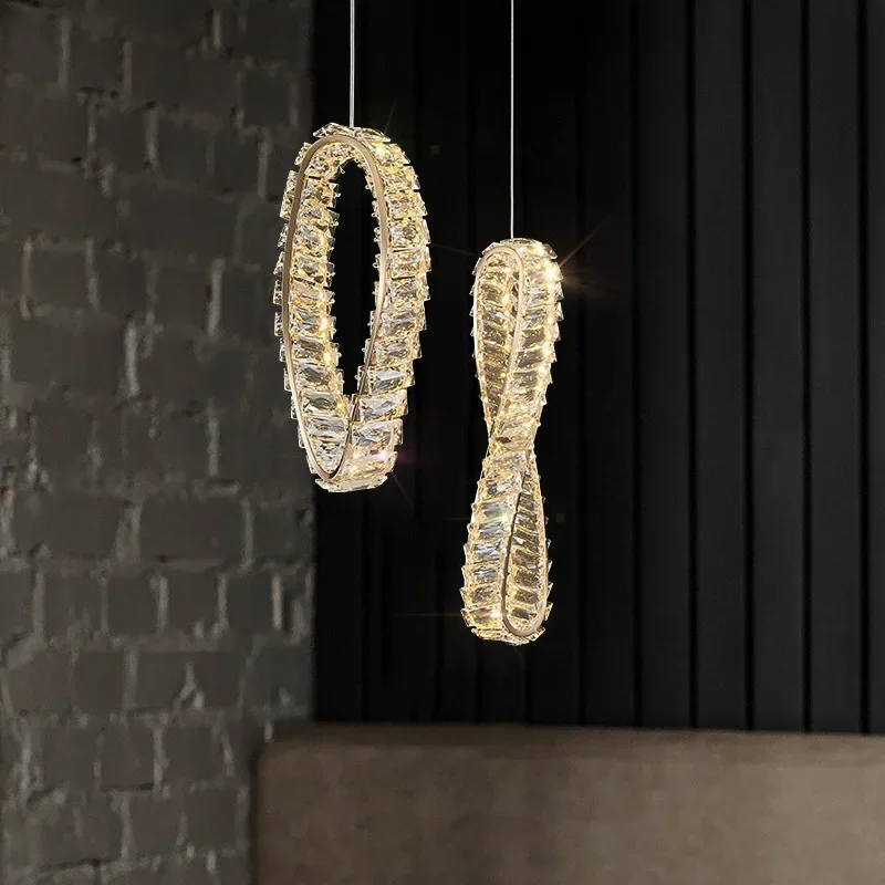 

Small Crystal Modern Chandeliers for Dining Table Decor Golden Luxury Hanging Lamps for Ceiling Home Lighting Fixture LED