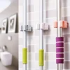 2/1pcs Punch-free Mop Holder Bathroom Shelf Wall-Mounted Mop Broom Hanger Self Adhesive Hooks Bathroom Storage Home Accessories 4