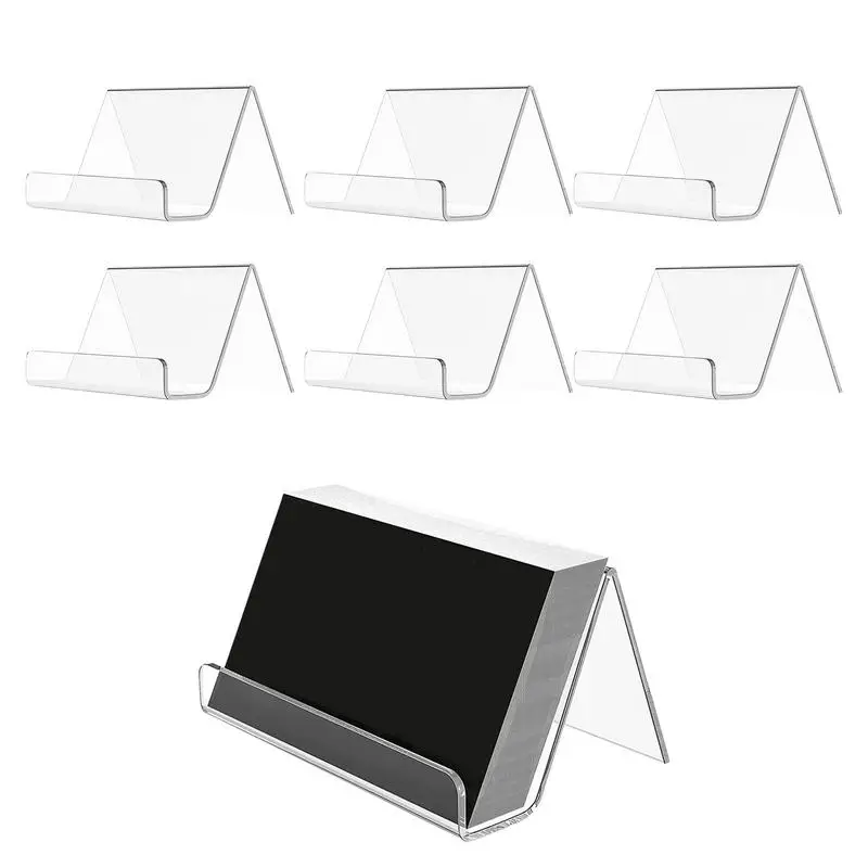 6/10-PCS Business Card Holder Organizer Transparent Clear Acrylic Name Cards Holder Organizer Large Capacity Office Business 3pcs business cards holder transparent cards organizer clear cards stand acrylic business cards holder