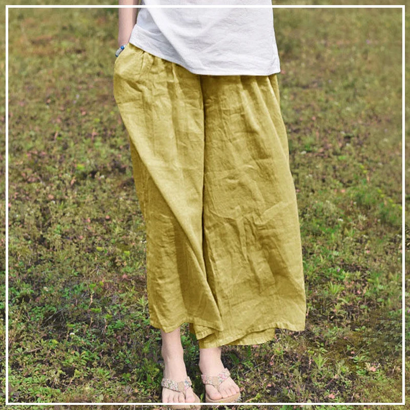 

2024 New Summer Casual Lazy Style Simple Solid Color Retro Art High Waisted Loose Oversize Thin Pleated Wide Leg Pants for Women