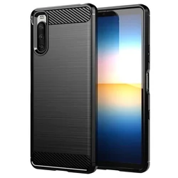Sleek Silicone Carbon Fiber Phone Case with Enhanced Protection - Xperia XZ1 Compact (Black)