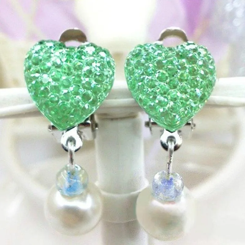 Diamond Twinkle Earrings Jewelry Fancy Children's Ear Clip Earrings Princess No Pierced Female Fake Earrings Love Flashing - 4