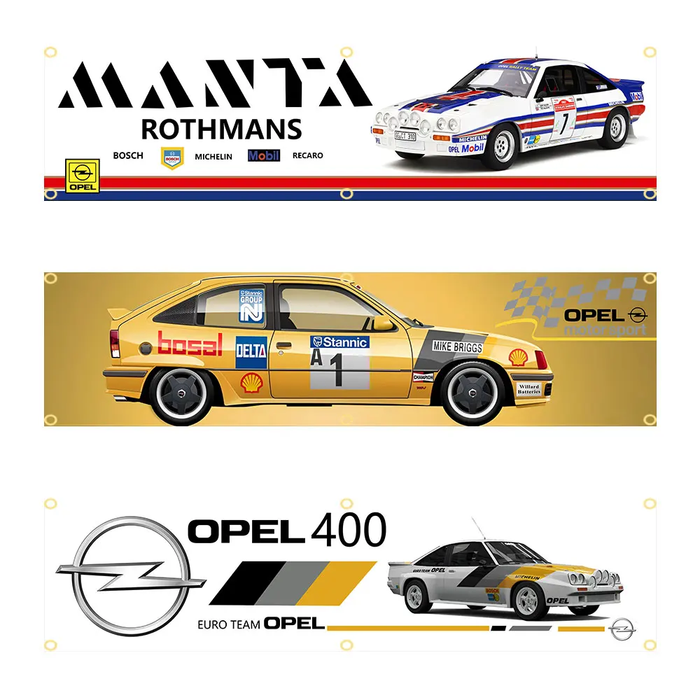 60X240Cm Opels Flag Racing Show Motoring Workshop Garage Banner Arazzo Poliestere Stampato Bandiera Garage O All'Aperto Per La Decorazione