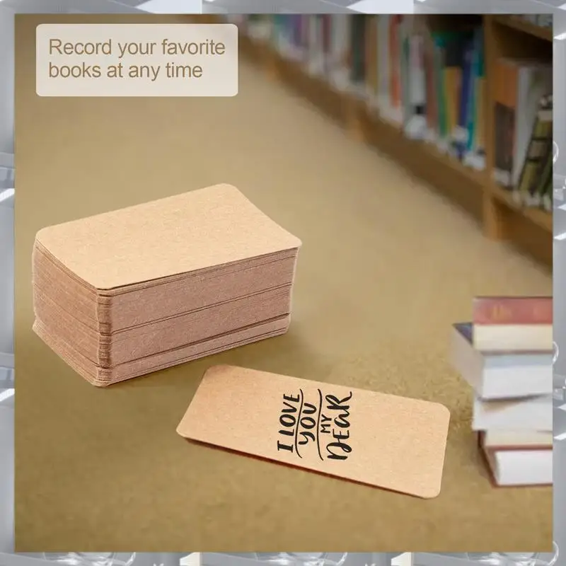 뜨거운 판매-100Pcs 빈 크래프트 종이 명함 단어 카드 메시지 카드 DIY 선물 카드, 100Pcs 빈 크래프트 종이 명함