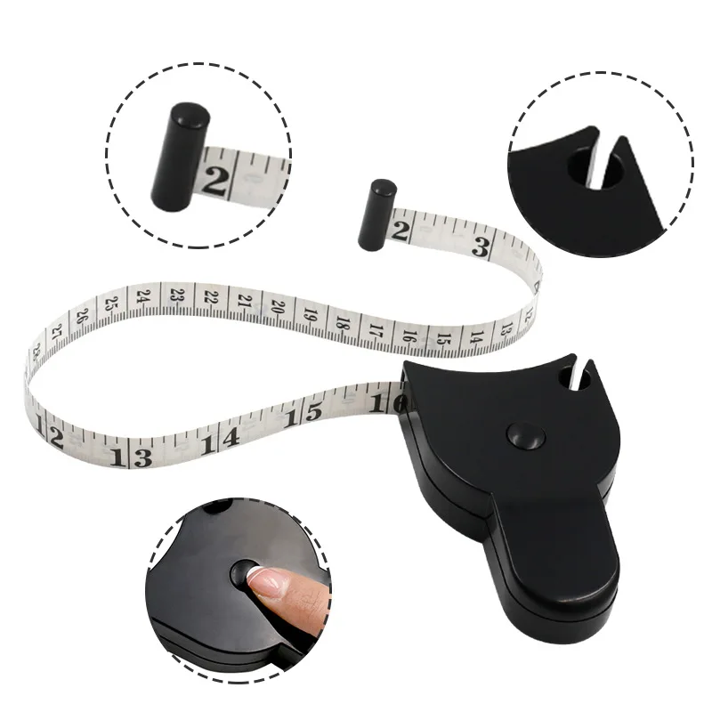 

Self-tightening Body Measuring Tape Ruler 150cm/60 Inch Sewing Tailor Dressmaking Measure Ruler Meter Film for Waist Chest Legs