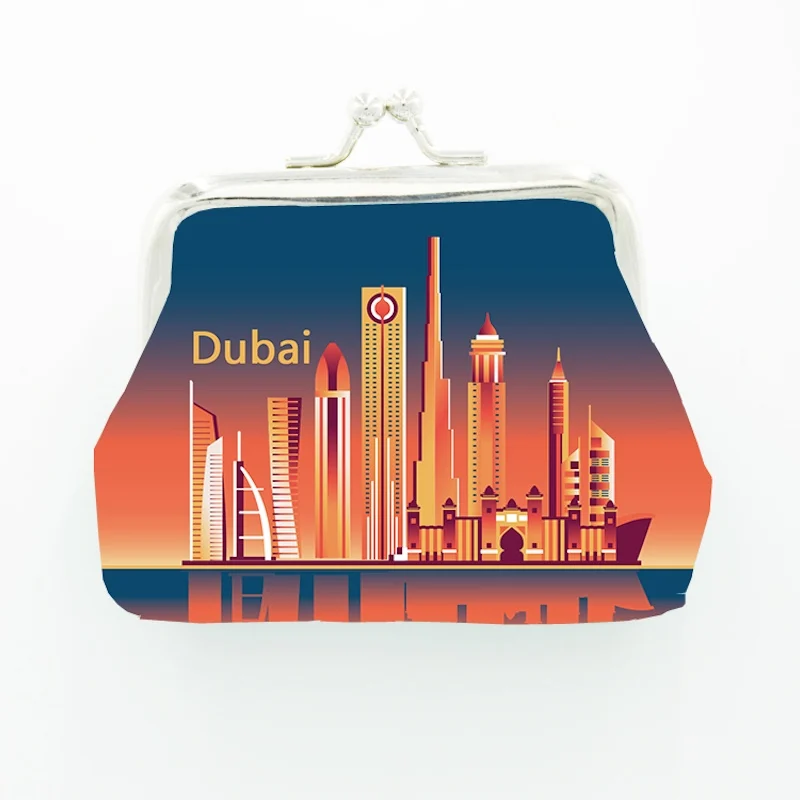 60PCS/Lot Customized  PU Leather Coin Purse Full-Color Printing Badge Wallet Logo Artist Designer Dubai Souvenir Wholesale Bag