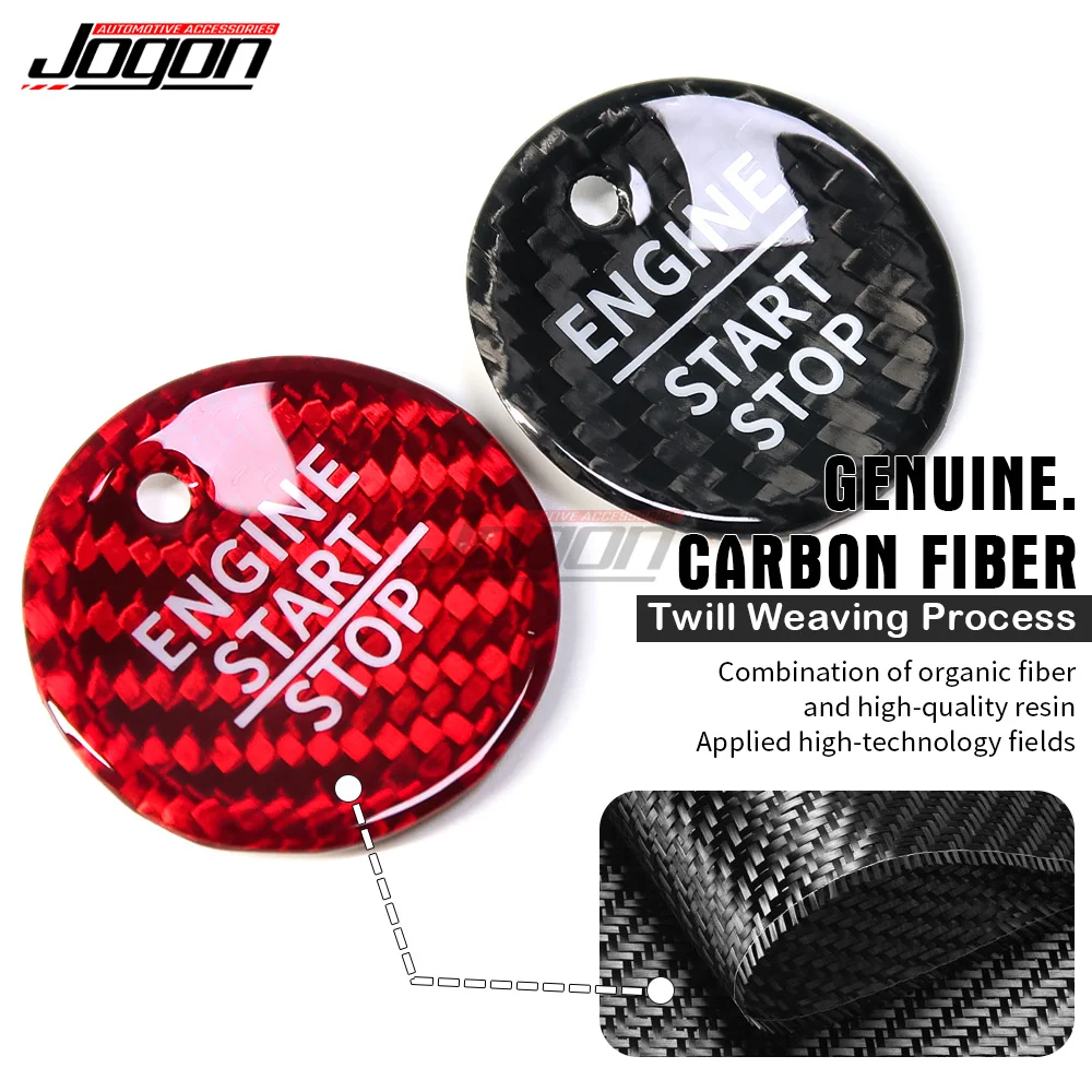 For Ford F-150 F150 Raptor 2015 2016 2017-2020 Carbon Fiber Engine Start Stop Button Cover Trim Car Switch Sticker Accessories