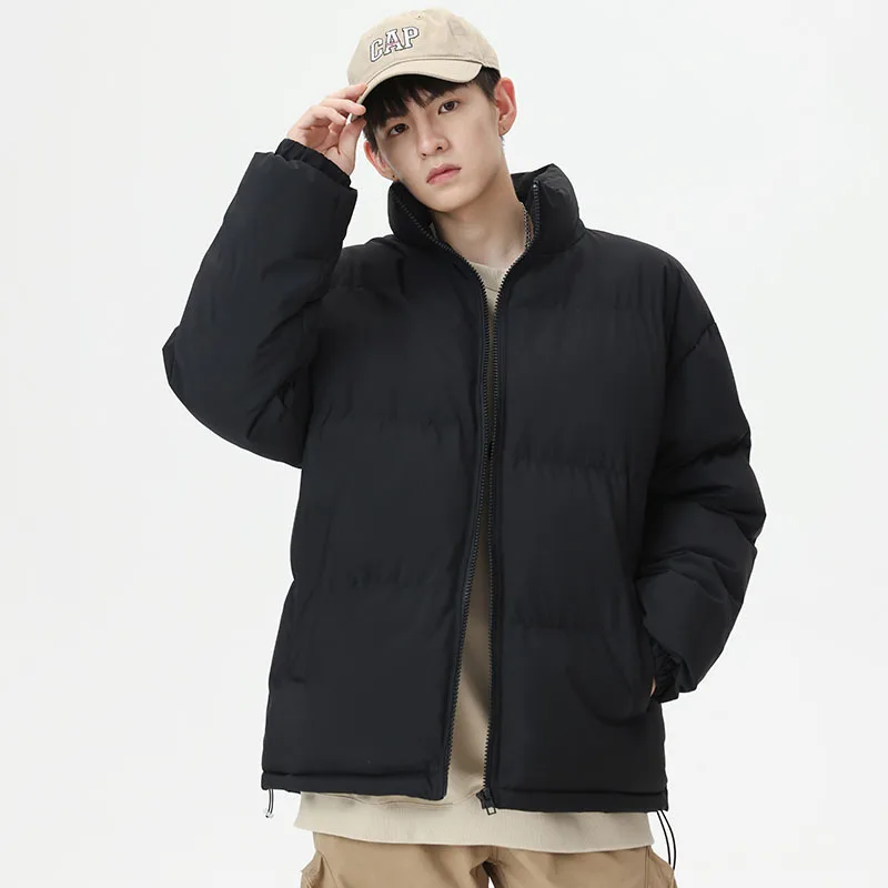 2024 New Winter Men's Parkas Korean Fashion Stand Collar Thick Warm Puffer Jacket Casual Windbreaker Thermal Padded Coat