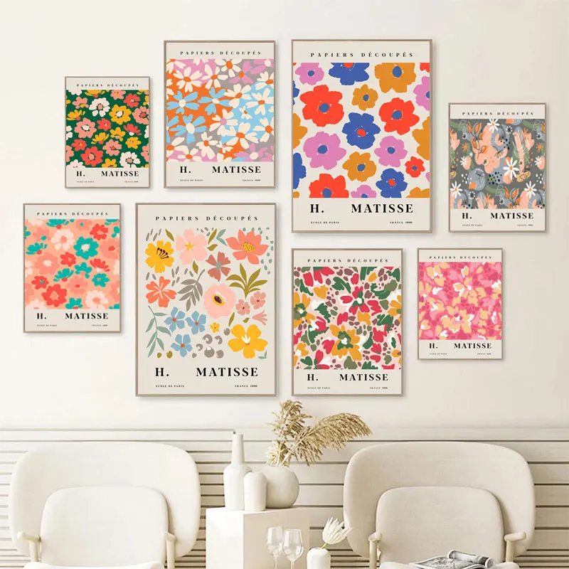 Abstract Mattis Line Face Coral Leafwall Art Oil Paintingnordic Poster E Printmaking Soggiorno Decorazione Della Casa Pittura Murale