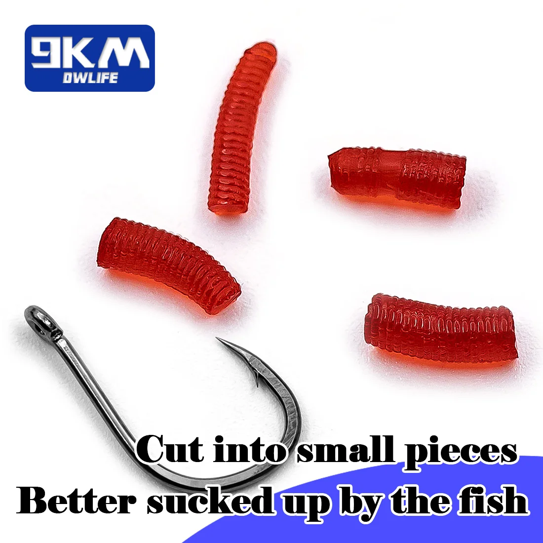 50Pcs Soft Plastic Worms Lure 3.5cm Silicone Swimbait Shad Grub
