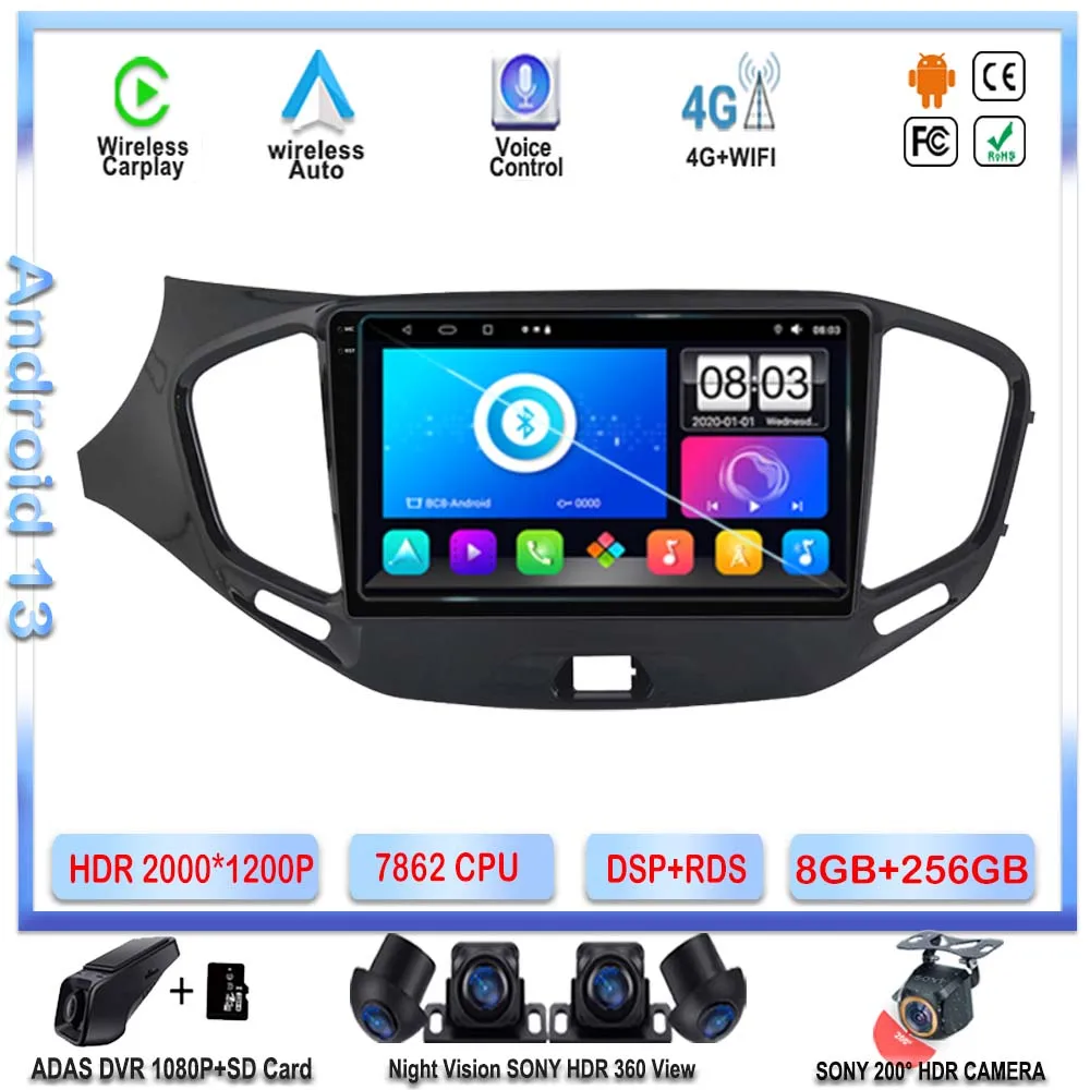 

For LADA Vesta Cross Sport 2015 - 2022 7862 CPU Android 13 GPS Navigation 2DIN Stereo Multimedia Player Car Radio DVD Head Unit