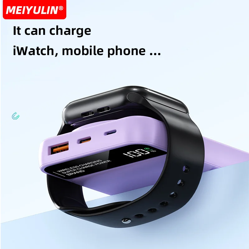 10000mAh Wireless Magnetic Power Bank For Apple Watch Portable 22.5W PD20W Fast Charger External Spare Battery For iPhone 15 14