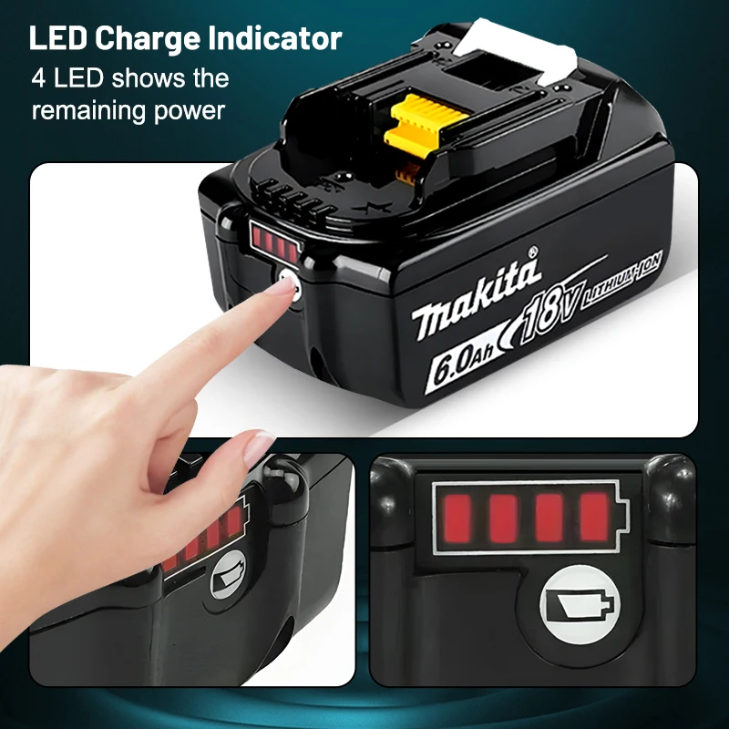 Makita Battery BL1860 Rechargeable Battery 18V 6.0Ah Lithium Ion for Makita 18v Battery 6Ah BL1850 BL1880 BL1860B LXT400 5