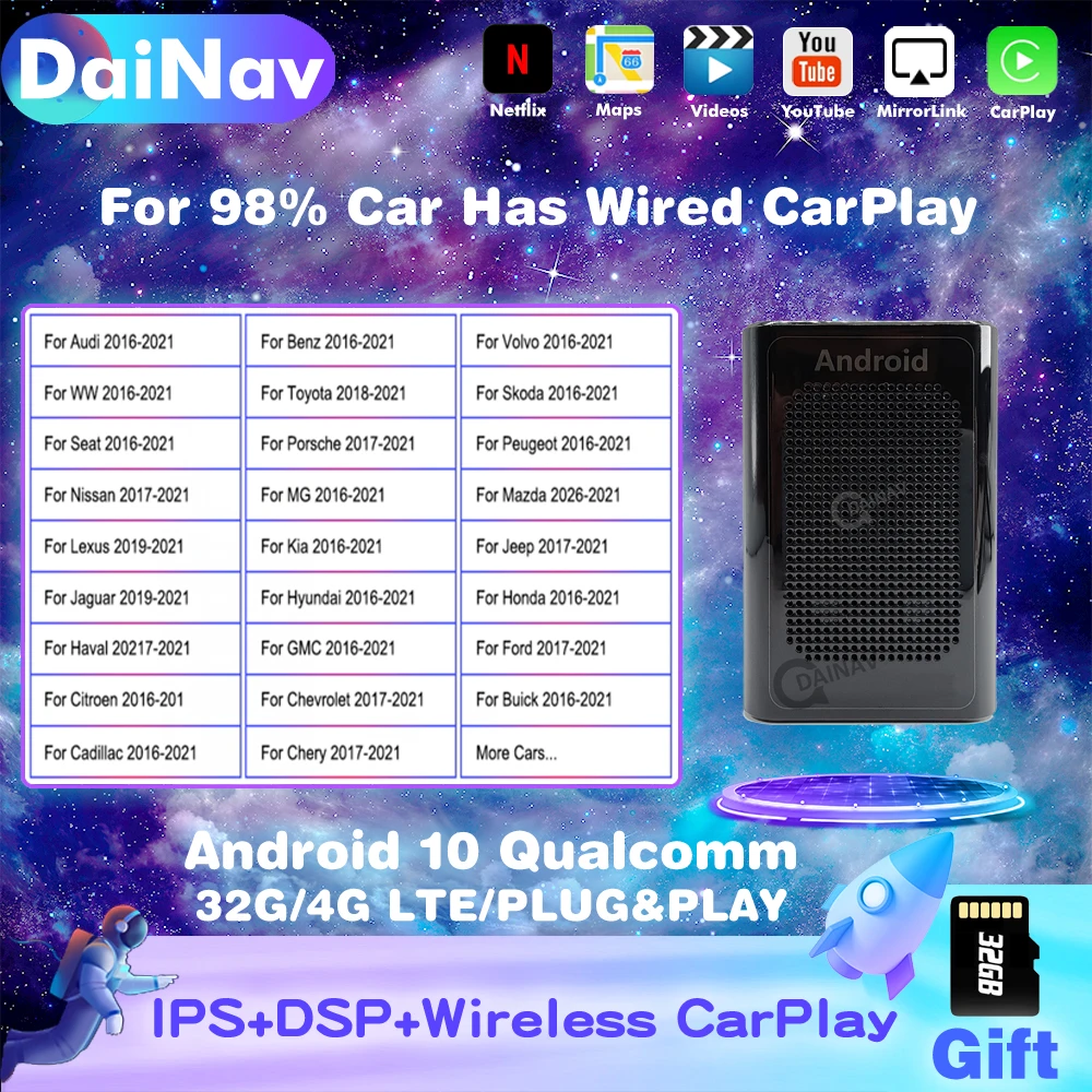 Автомобильная приставка Carplay Ai Box Android автомобильный мультимедийный плеер