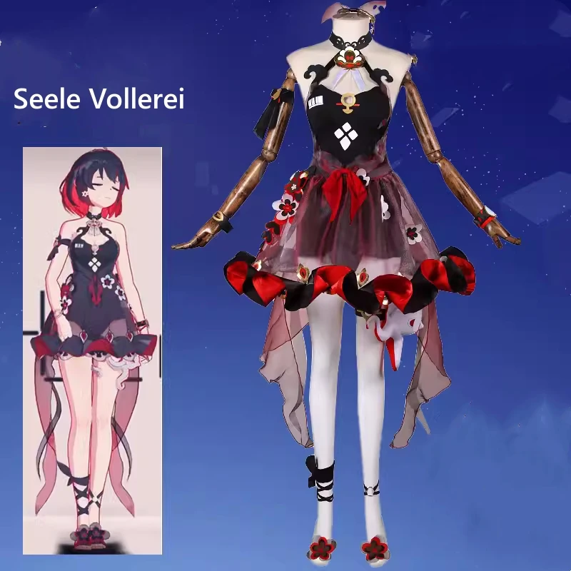 

Seele Vollerei Cosplay Game Honkai Impact 3 Anime Women Girls Sexy Dress Uniform Halloween Comic-con Party Suit Full Set