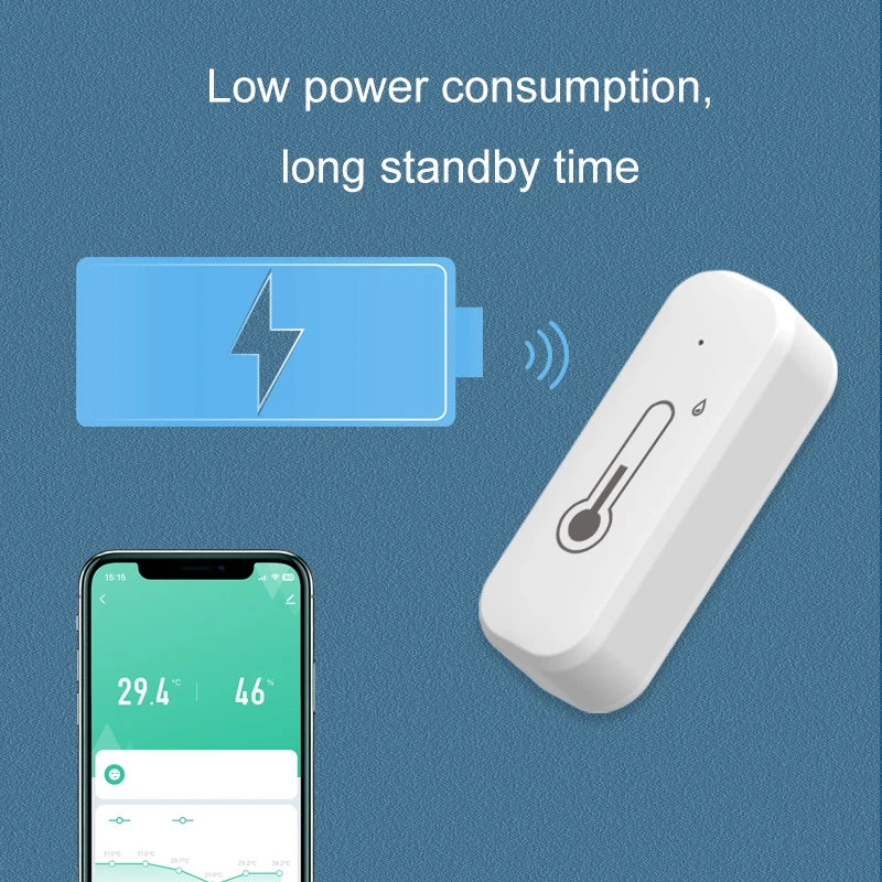 Tuya Smart WiFi Bluetooth Temperature And Humidity Sensor Indoor Thermometer Hygrometer Monitoring Works With Alexa Google Home