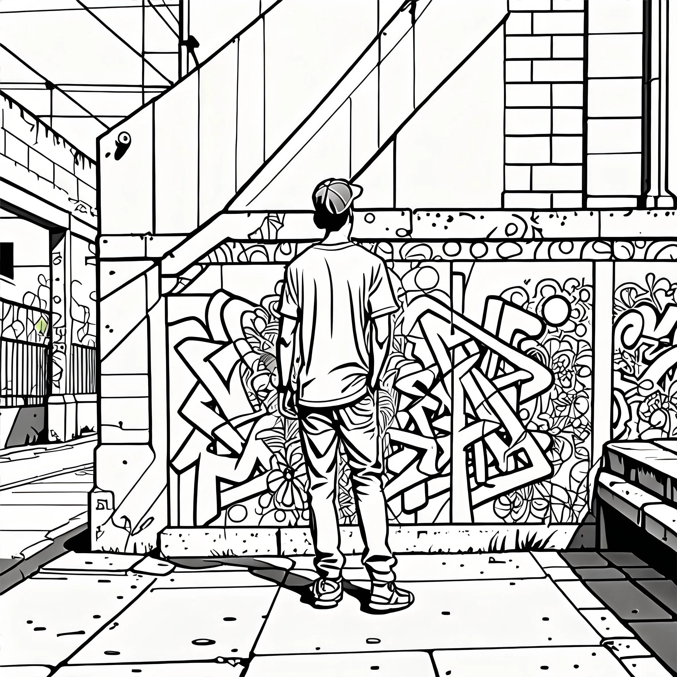 Street Art Graffiti Coloring Book for Adults – Creative Expression for Stress Relief and Relaxation